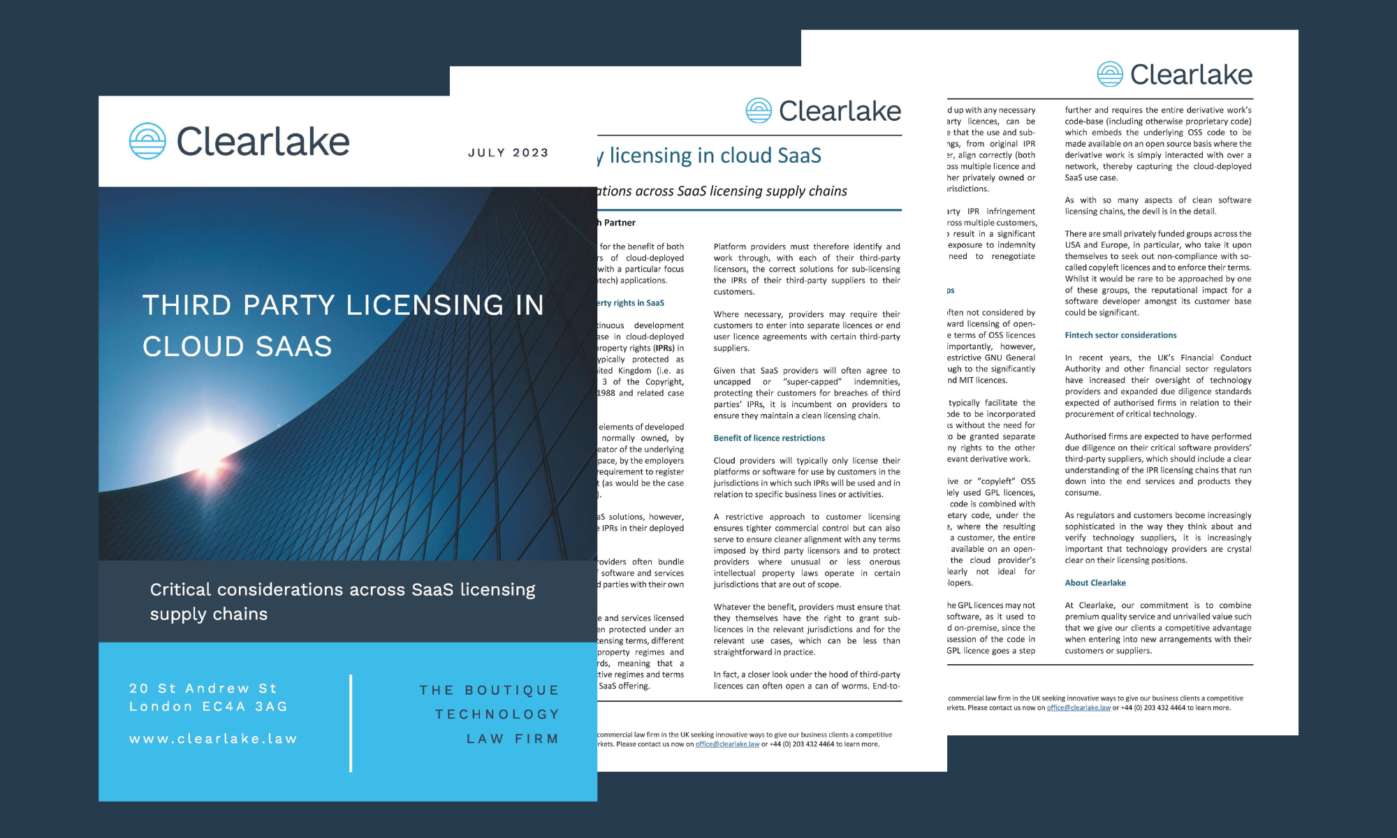 Critical third-party licensing issues in cloud SaaS - Clearlake Law